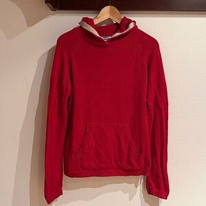 Old Navy Red Knit Hoodie w/ Kangaroo Pocket, Red, Size L